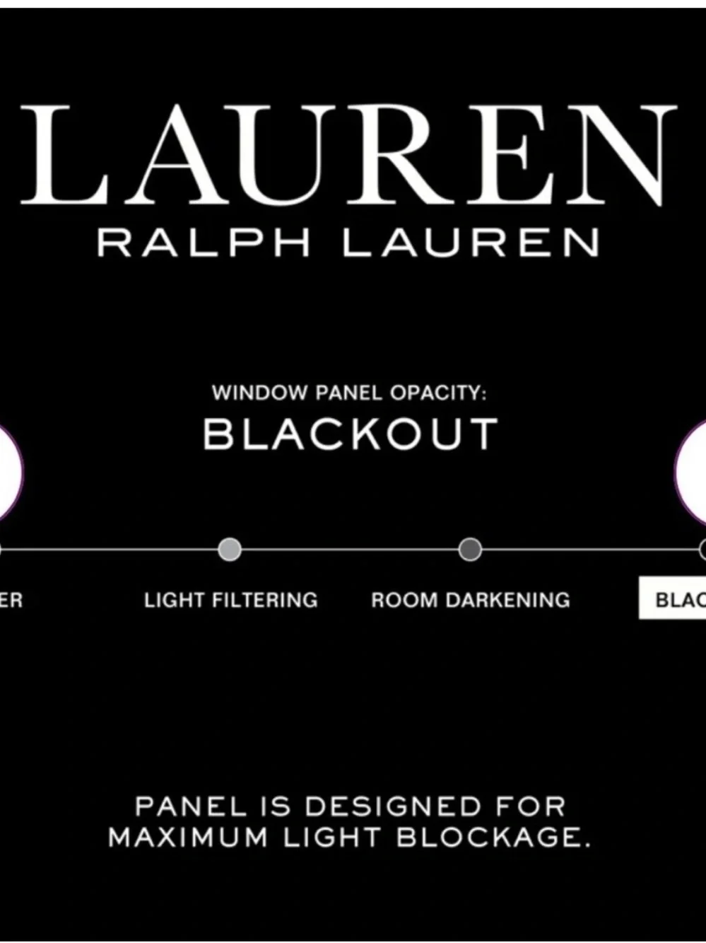 Ralph Lauren Blackout Heavy Cotton/Linen Blend with Lining